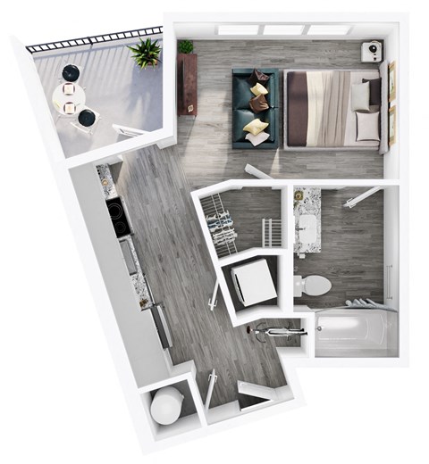 Studio 1 bath D at Link Apartments® CYKEL Apartments, Charlotte